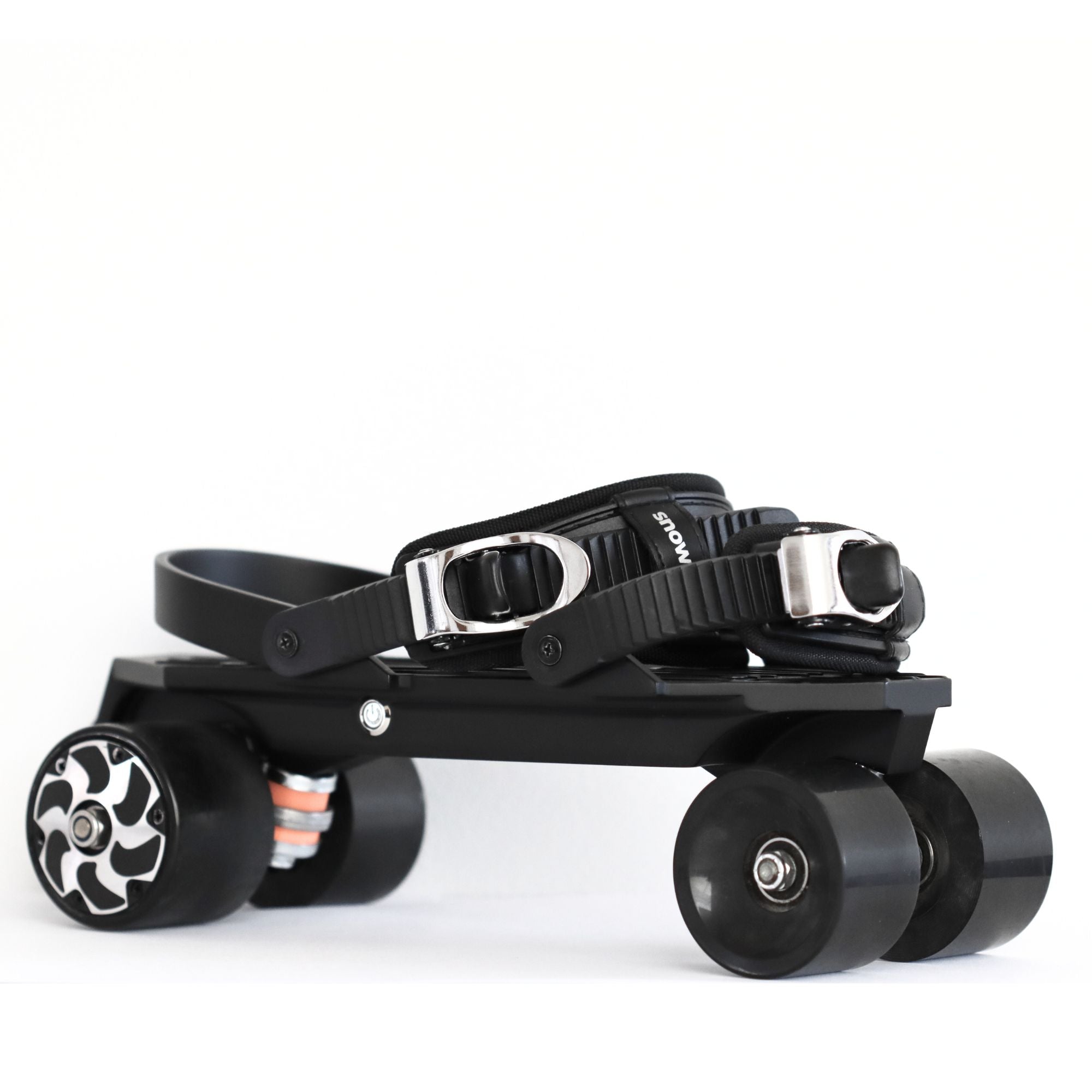 Pair of Wheelfeet 2 electric roller skates shown from the front with sleek design